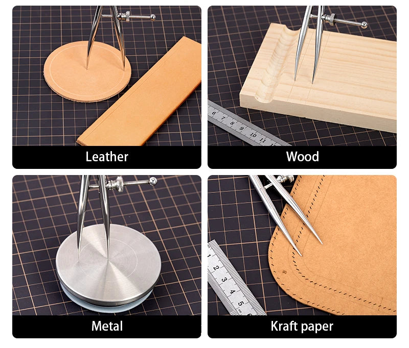WUTA 304 Stainless Steel Wing Divider Smooth Metal Leather Splitter Spacing Compass Precision Scale for Metal,Wood,Craft,Jewelry