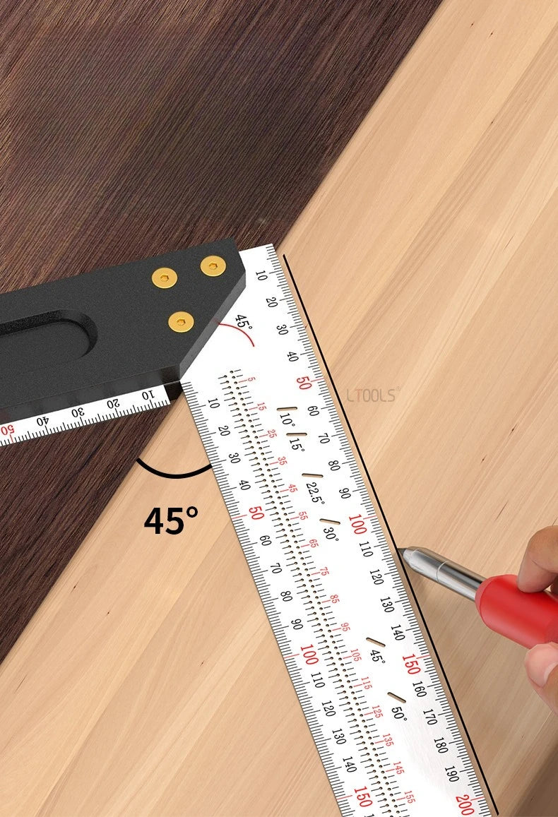 Woodworking Right-angle Marking Ruler Hole Location Multifunctional Stable Angle Marker Durable High Precision Measuring Tools