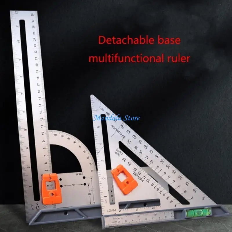 U2JC 90 Degree AngleRuler Woodworking Square Ruler for Carpenter Multifunction Woodworking Tools Detachable AngleGauge
