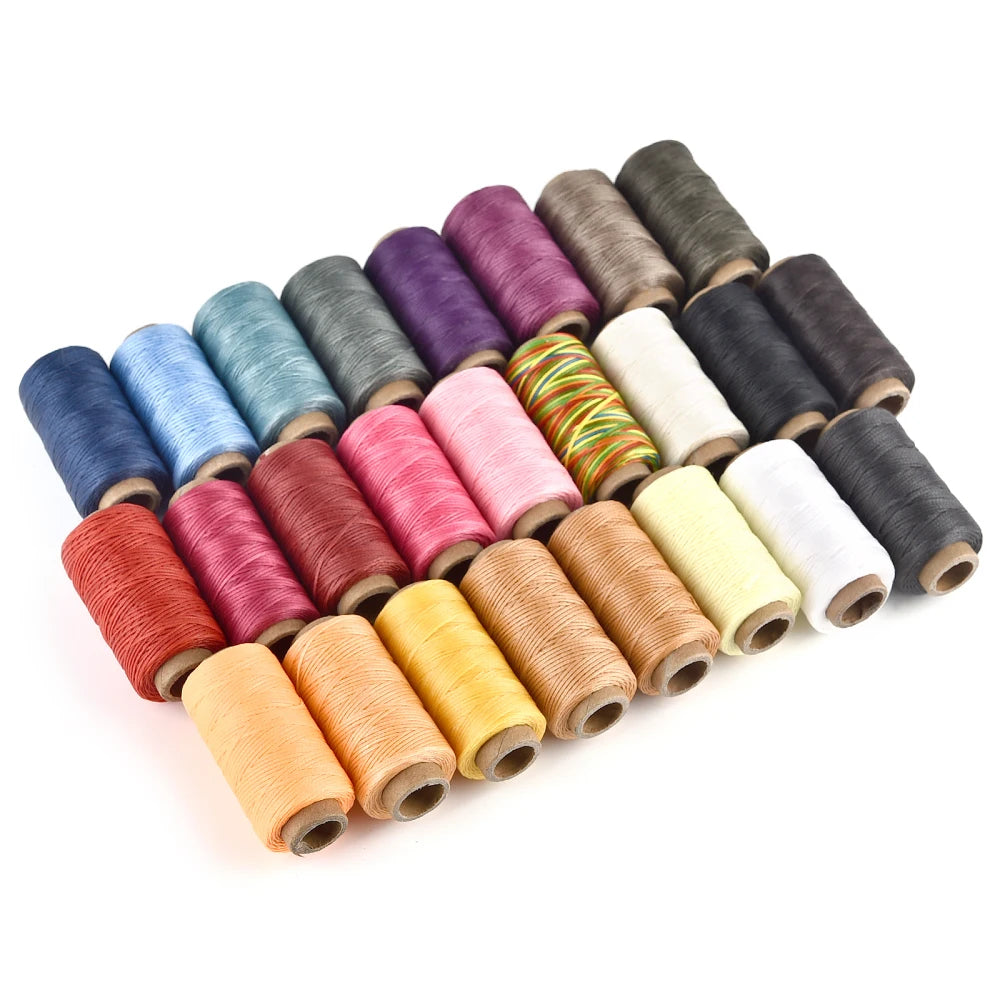 0.8mm 150D Thickness Leather Waxed Thread For Hand Stitching Leather Cord DIY Bracelet Jewelry Making 50 Meters Round Waxed Line