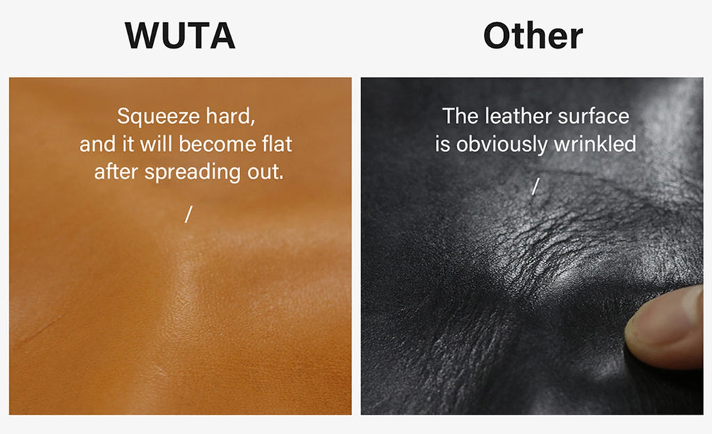 WUTA Italian Vegetable Tanned Cowhide Leather Full Grain Skin Genuine Leather DIY Craft Leather Fabric 1/3/5 Sq.ft Irregular