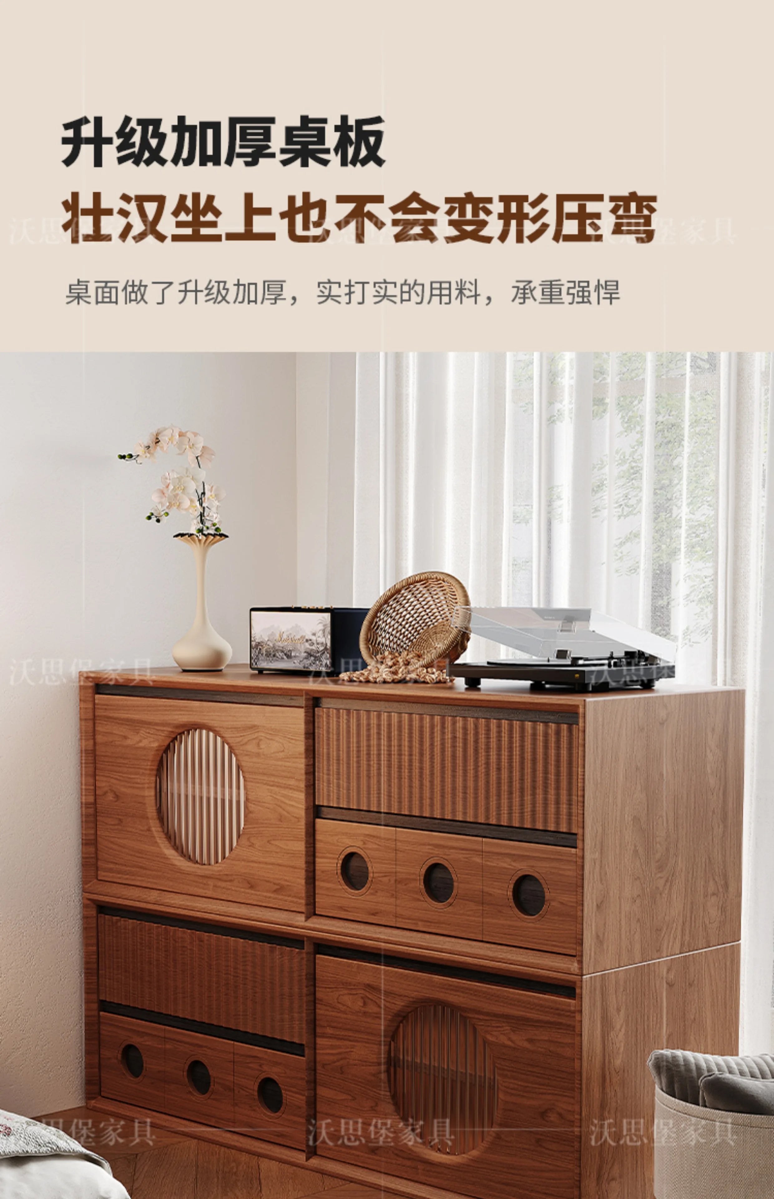 Luxury Wooden Storage Cabinet Tall Modern Design Drawers Display Cabinet Retro Aesthetic Mobili Soggiorno Living Room Furniture