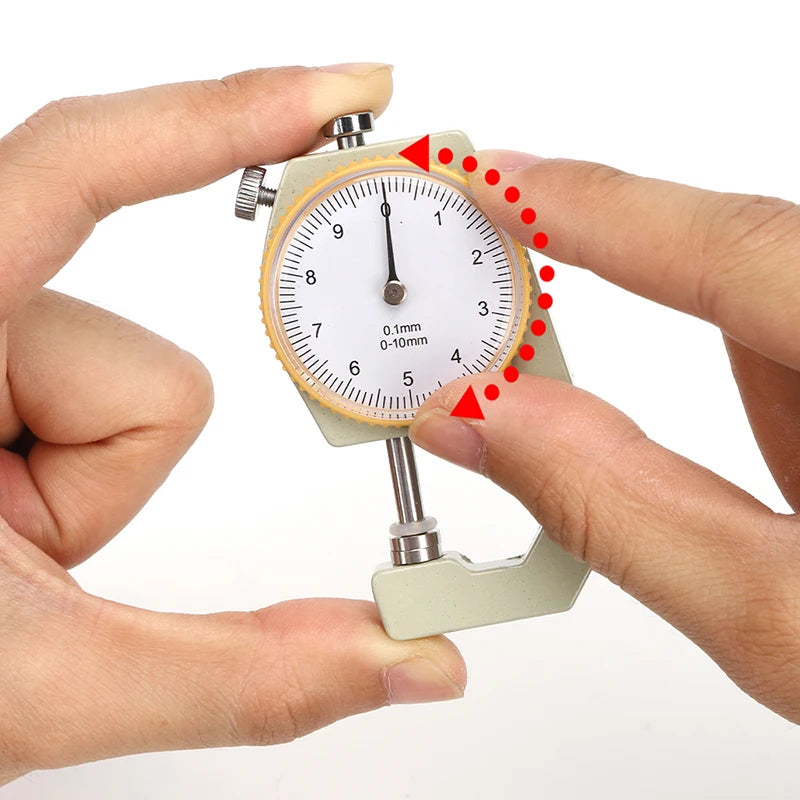 WUTA Leather Thickness Gauge Measuring Tools 0-10mm/0.1mm dial Paper Meter Tester for Hollow Pipe or Circular Tube Caliper