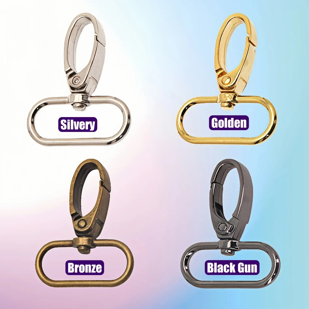 5 Pcs/Pack Swivel Lobster Clasp for Strap Bag Metal Buckles Webbing Belt Snap Hooks Keyring Carabiner DIY Accessories