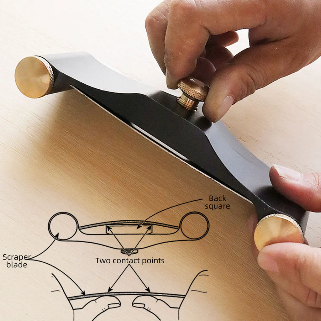 Wood Card Scraper Aluminum Alloy Well Rebound Reusable Woodworking Hand Scraping Tool