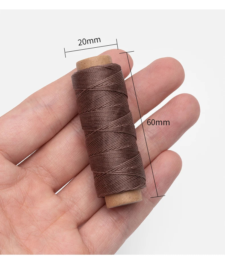 WUTA Leather Waxed Thread Round Polyester Sewing Threads Leather Craft Hand Stitching Line DIY Bracelet Thread Repair Work Cord