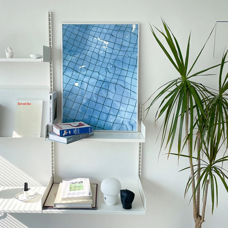 Canvas Print Painting Poster Modern Fashion Style Blue Pool Grid Wall Picture Art Living Room Studio Interior Home Decoration