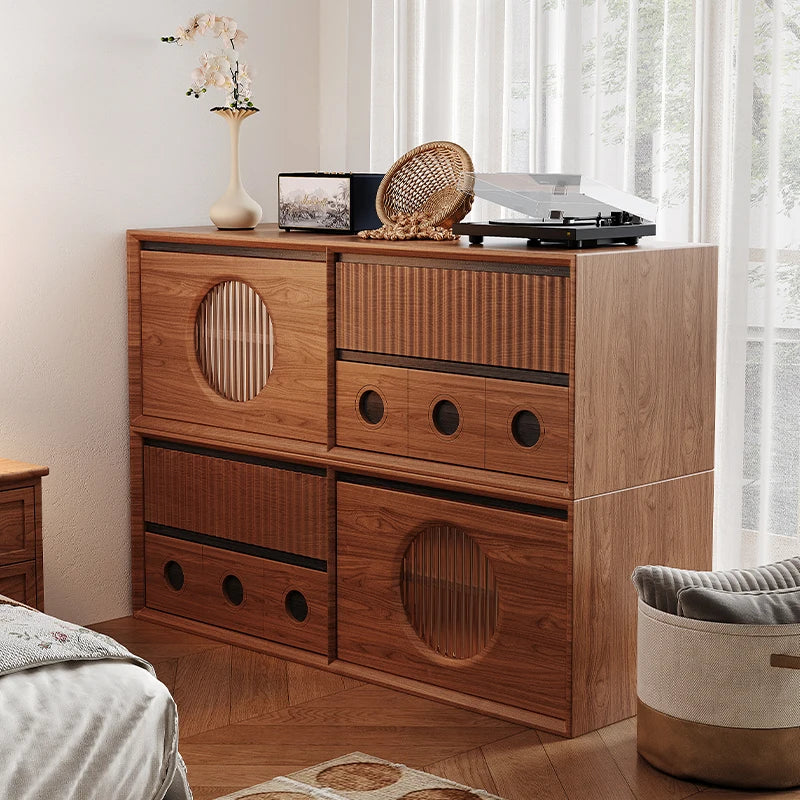 Luxury Wooden Storage Cabinet Tall Modern Design Drawers Display Cabinet Retro Aesthetic Mobili Soggiorno Living Room Furniture