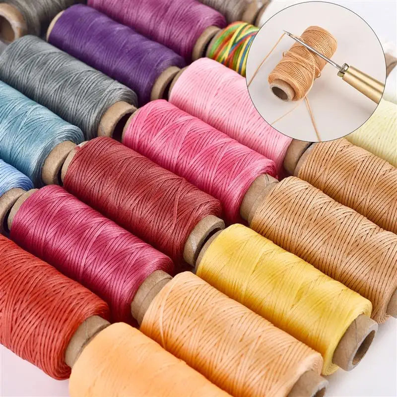 0.8mm 150D Thickness Leather Waxed Thread For Hand Stitching Leather Cord DIY Bracelet Jewelry Making 50 Meters Round Waxed Line