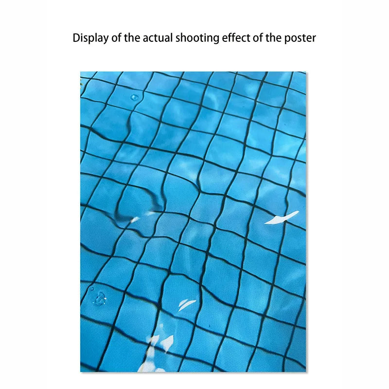 Canvas Print Painting Poster Modern Fashion Style Blue Pool Grid Wall Picture Art Living Room Studio Interior Home Decoration
