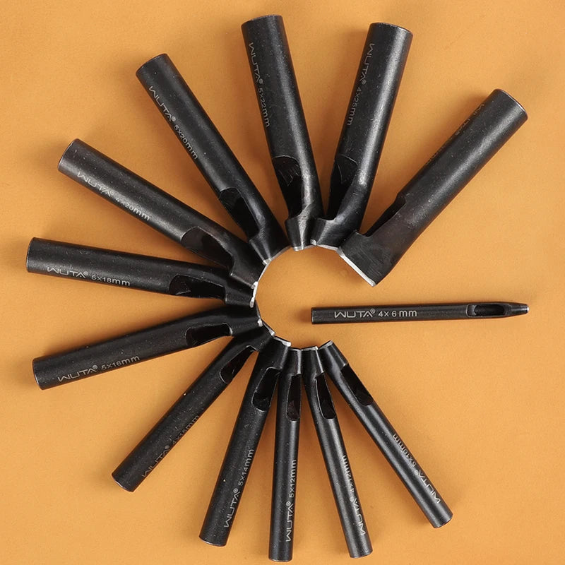 WUTA Basic Series 3-7 Pcs Oblong Leather Punch Tools Set Oval Belt Hole Puncher Watch Band Flat Hollow Punches Diy Craft Tools