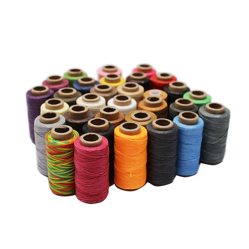 Waxed Thread For Leather 50m 0.8mm Black Off White Red Green Pink Brown Grey Purple Orange Blue Apricot