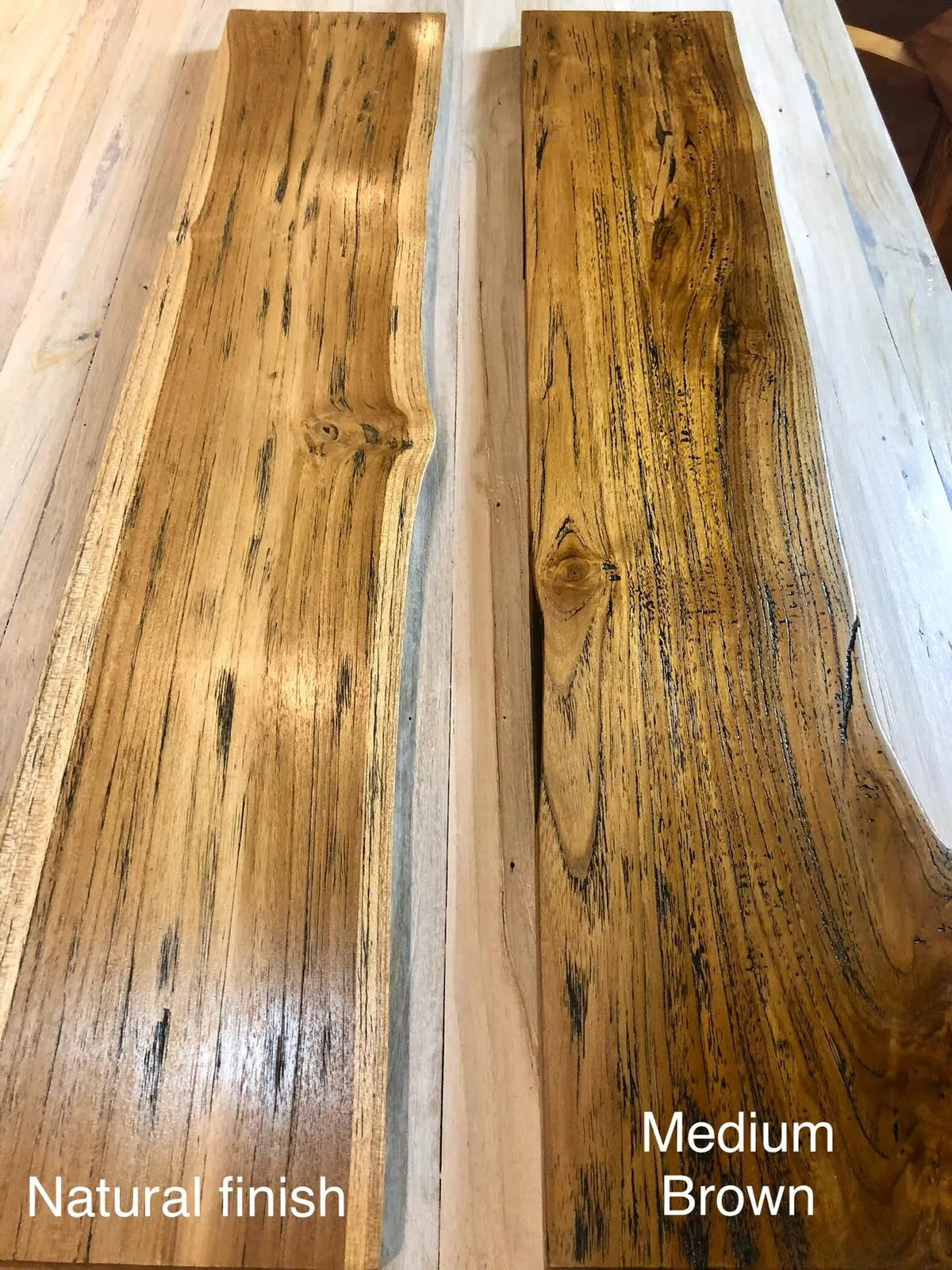 Rustic Live Edge Solid  Wood Floating Shelf with Hardware in Indoor