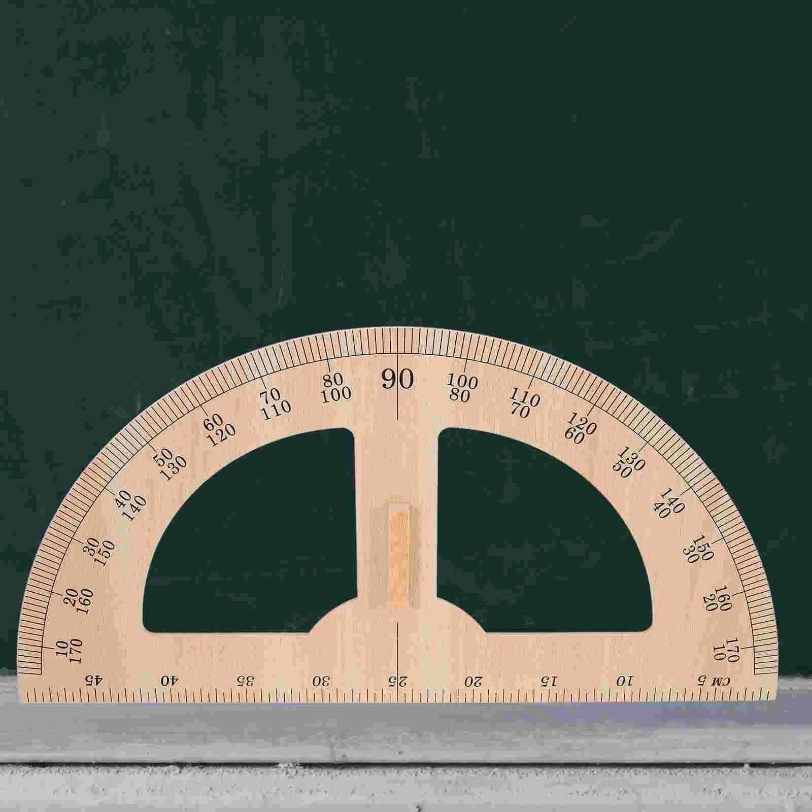 Wooden Measuring Ruler Triangular Ruler Teaching Aids Drafting Tools Ruler Reusable Wood Measuring Gauge Teacher Device Aids