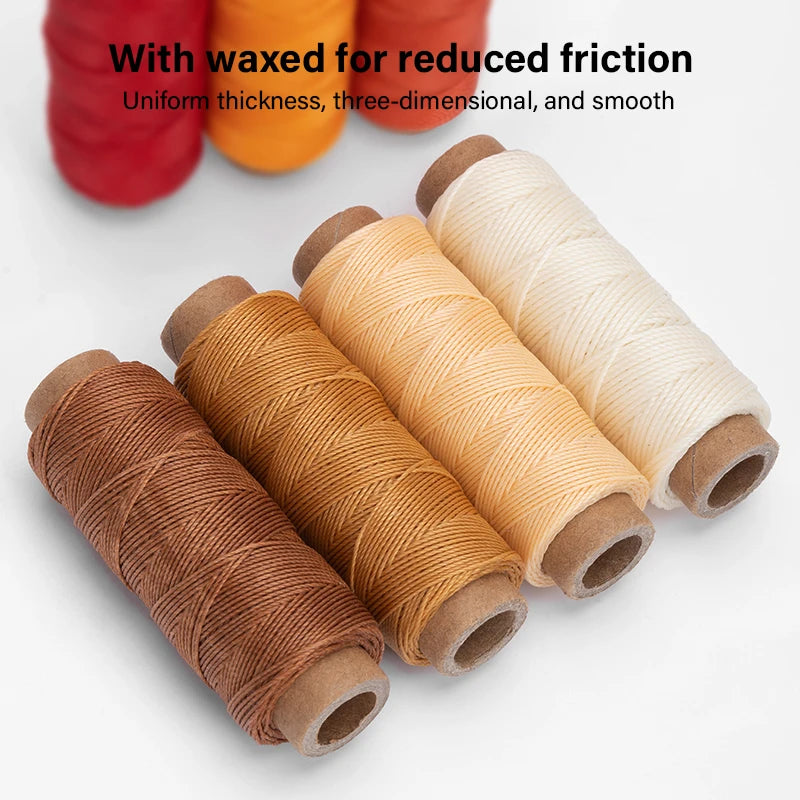 WUTA Leather Waxed Thread Round Polyester Sewing Threads Leather Craft Hand Stitching Line DIY Bracelet Thread Repair Work Cord