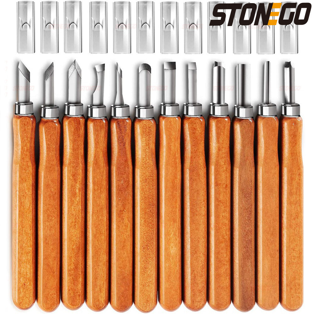 STONEGO Wood Carving Chisels Wood Carving Tools Woodworking Engraving Olive Knife Craft Knife Tool Set