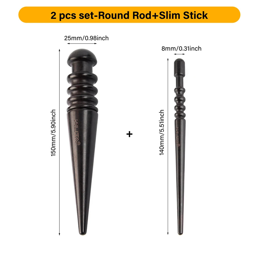 WUTA 1PC Pro Leather Edge Burnisher High Density Ebony Black Wood Slicker Upgrade Burnishing & Polishing DIY Leather Craft Tools