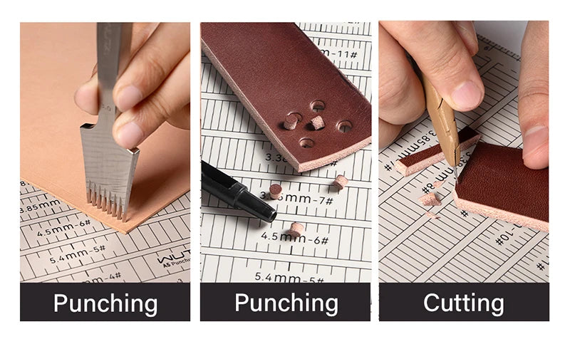 WUTA Professional 8mm Thicken Leather Punch Mat A4 / A5 Tools Cutting Mat, Punching Board,DIY Engraving Pad, Carving Knife Table