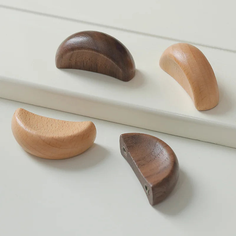 Log Color Cabinet Pulls Cabinet Door Handle Wardrobe Door Modern Simple Wooden Solid Wood Children's Cabinet Drawer Handle