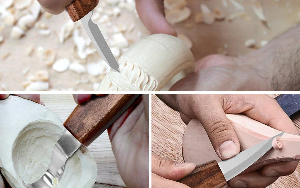 10Pcs Wood Carving Tools Set with Detail Wood Carving Knife Wood Chisel Knife Gloves Carving Knife Sharpener Woodworking Tools