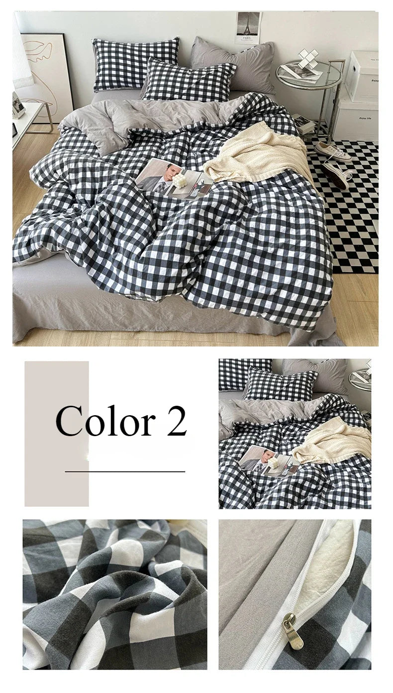 Stripe Bedding Comforter Set with Pillowcase bed sheet Single Full Size Bed Linen Duvet Cover Set Queen/King Double Single Bed