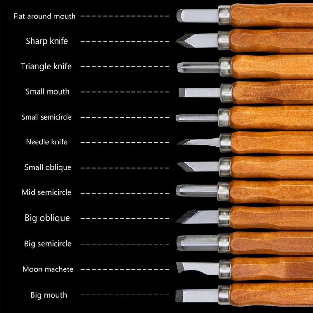 STONEGO Wood Carving Chisels Wood Carving Tools Woodworking Engraving Olive Knife Craft Knife Tool Set