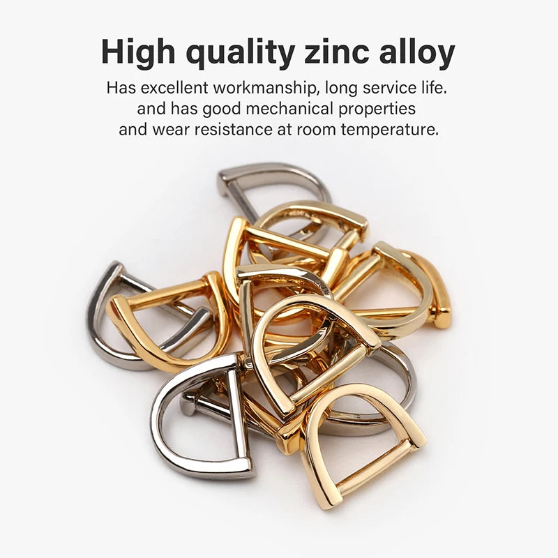 WUTA  Zinc Alloy D Ring Metal Zipper Pulle Buckle For Luggage hardware Accessories DIY Sewing Leather Craft 10pcs