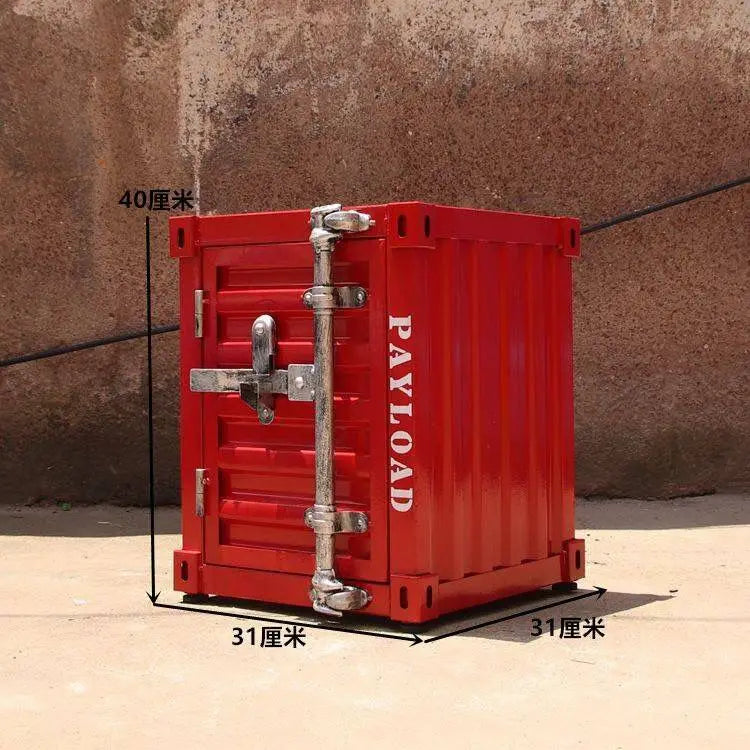 Industrial Container Nightstand - Vintage Storage Cabinet, Rustic Bedside Table, Distressed Metal & Dresser, Unique Home Decor