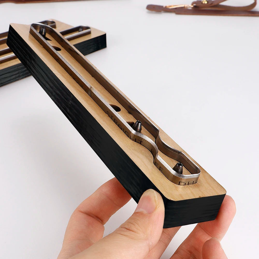 1pc Precision Leather Crafting Knife Mold - Long Handle, Steel Cutting & Stamping Template For Diy Leather Bag Straps