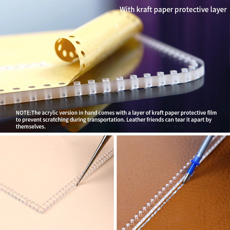 YOMDID Business Wallet Handmade Leather Stencils DIY Short Wallet Acrylic Template Leather Tools Mould Leathercraft Supplies