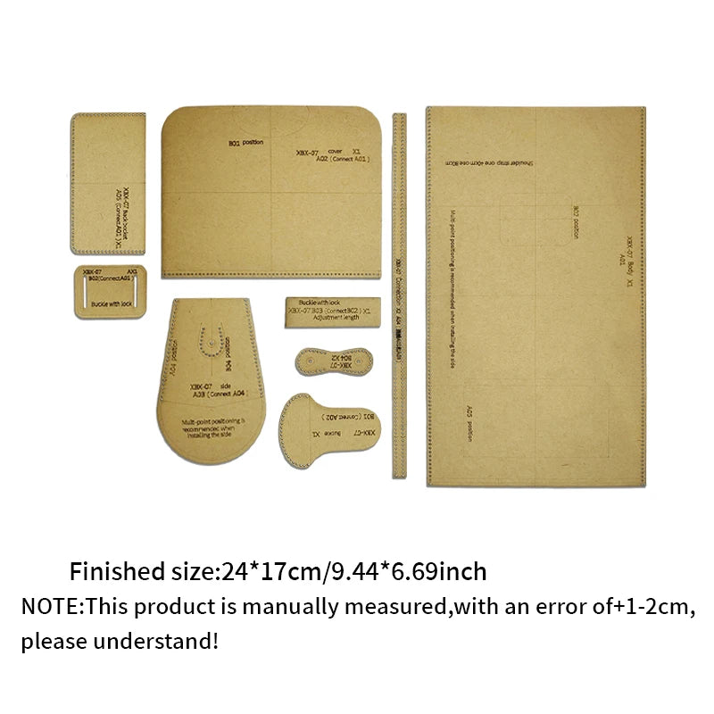 YOMDID 9PCS Handmade Leather Shoulder Bag Making Kraft Template DIY Crossbody Bag Kraft Stencil Leather Craft Handmade Template