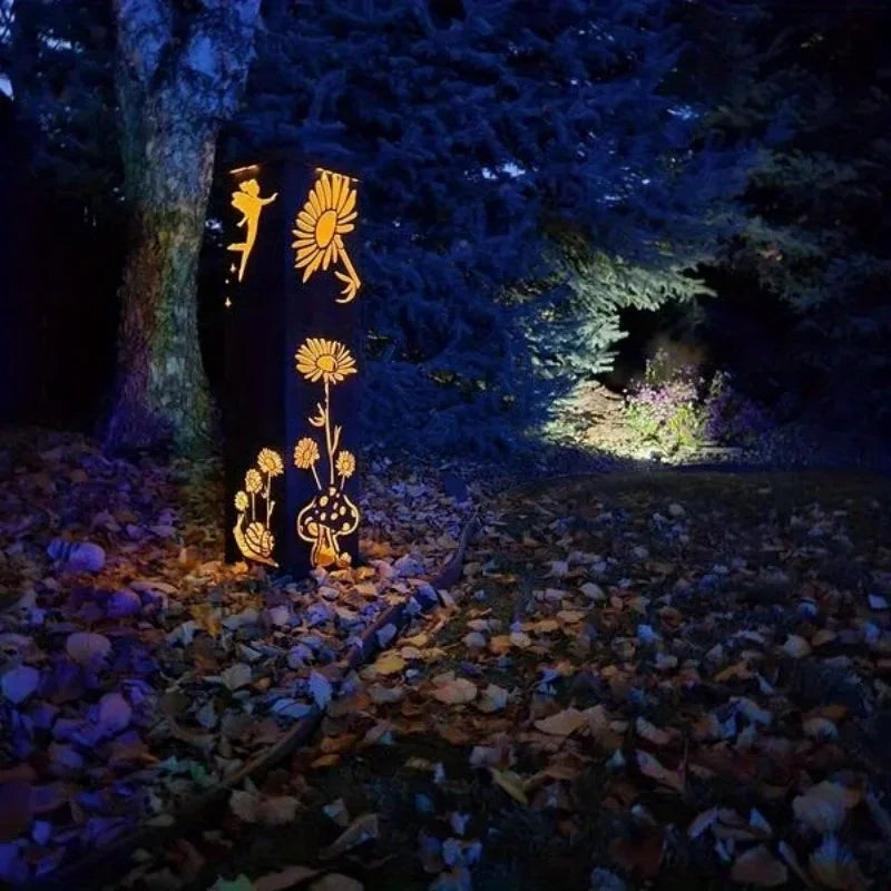 Fairy and Mushroom Garden Column - Outdoor Decor Furniture  Outdoor Sculpture  Garden Decor Outdoor Furniture - Indoor Planters