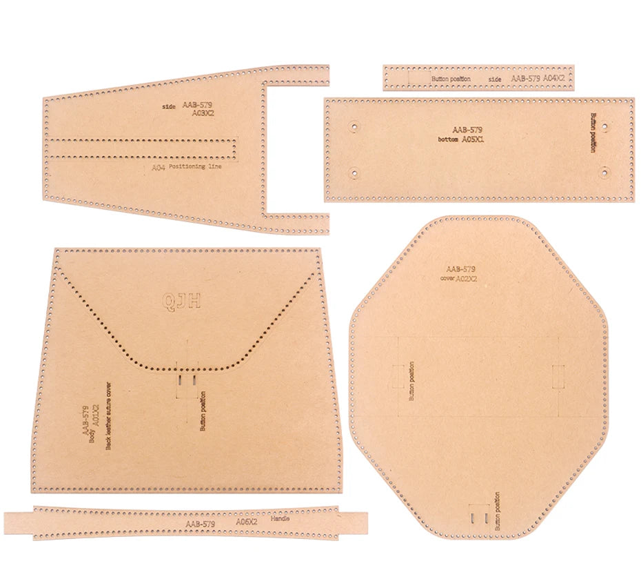 Large Capacity Women's Shoulder Bag, Stylish Handbag, Kraft Paper Template with Holes,DIY Leather Handmade Crafts-Special Gift