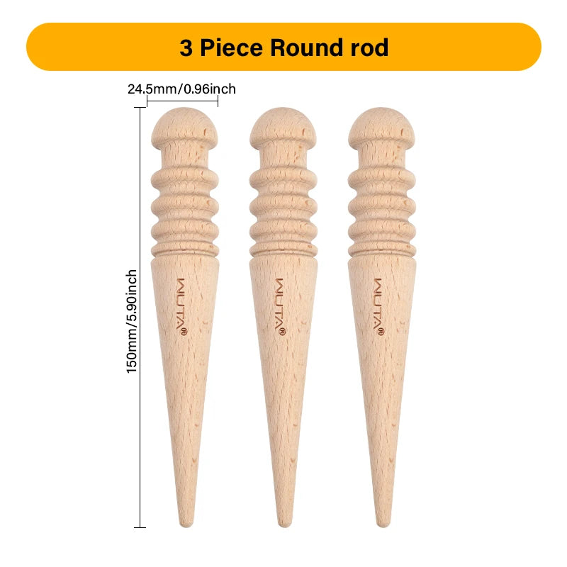 WUTA 1PC Leather Burnisher Wood Slicker Rounded Edge Burnishing Groover Tool DIY Polished Grinding Smooth Leather Craft Tools