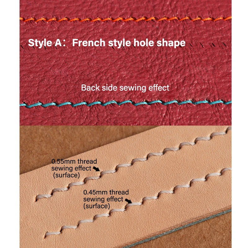 WUTA 1/2/4pcs Leather Chisel Diamond Hole Punch Stitching Tool French Style Pricking Iron DIY Craft Tools Completely Polished