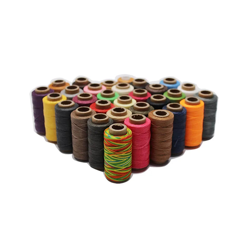 Waxed Thread For Leather 50m 0.8mm Black Off White Red Green Pink Brown Grey Purple Orange Blue Apricot