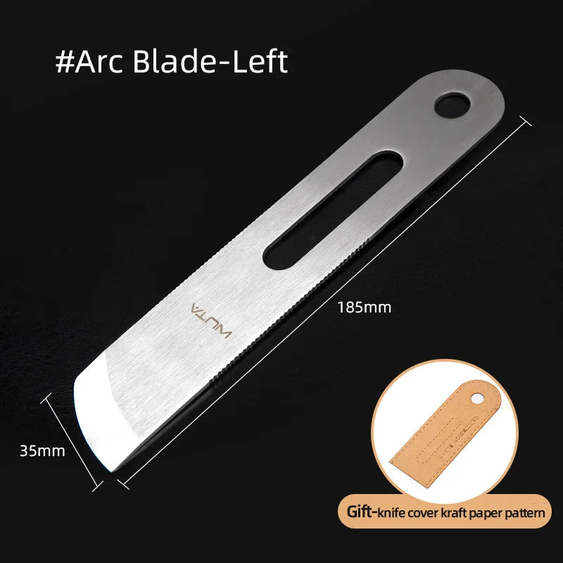 WUTA Professional Leather Cutter Thinning Skiving Tools DIY Craft Cutting Sharp Round/Flat/Slanted Blade,Right/Left Handle