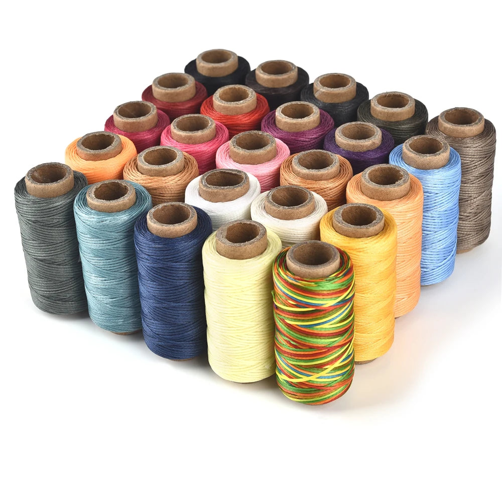 0.8mm 150D Thickness Leather Waxed Thread For Hand Stitching Leather Cord DIY Bracelet Jewelry Making 50 Meters Round Waxed Line