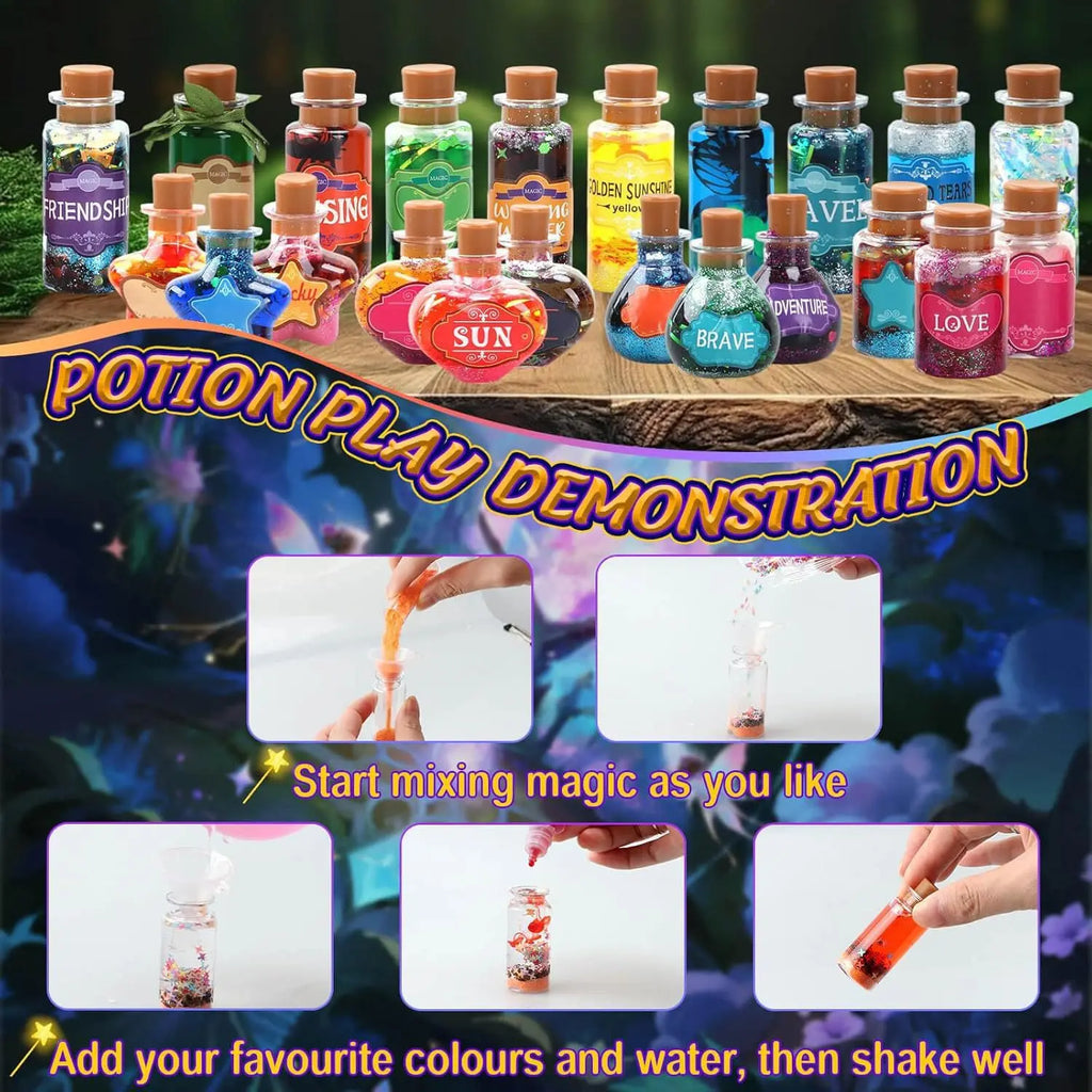 Little Magician DIY Magic Potions Kit Color Changing Freezing Witches Brew Science Experiment Toy for Kids Christmas Gift