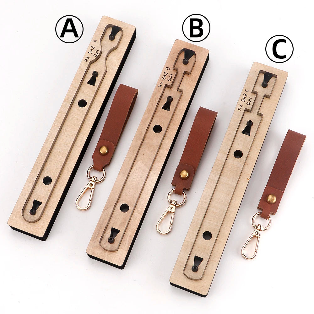 1pc Precision Leather Crafting Knife Mold - Long Handle, Steel Cutting & Stamping Template For Diy Leather Bag Straps