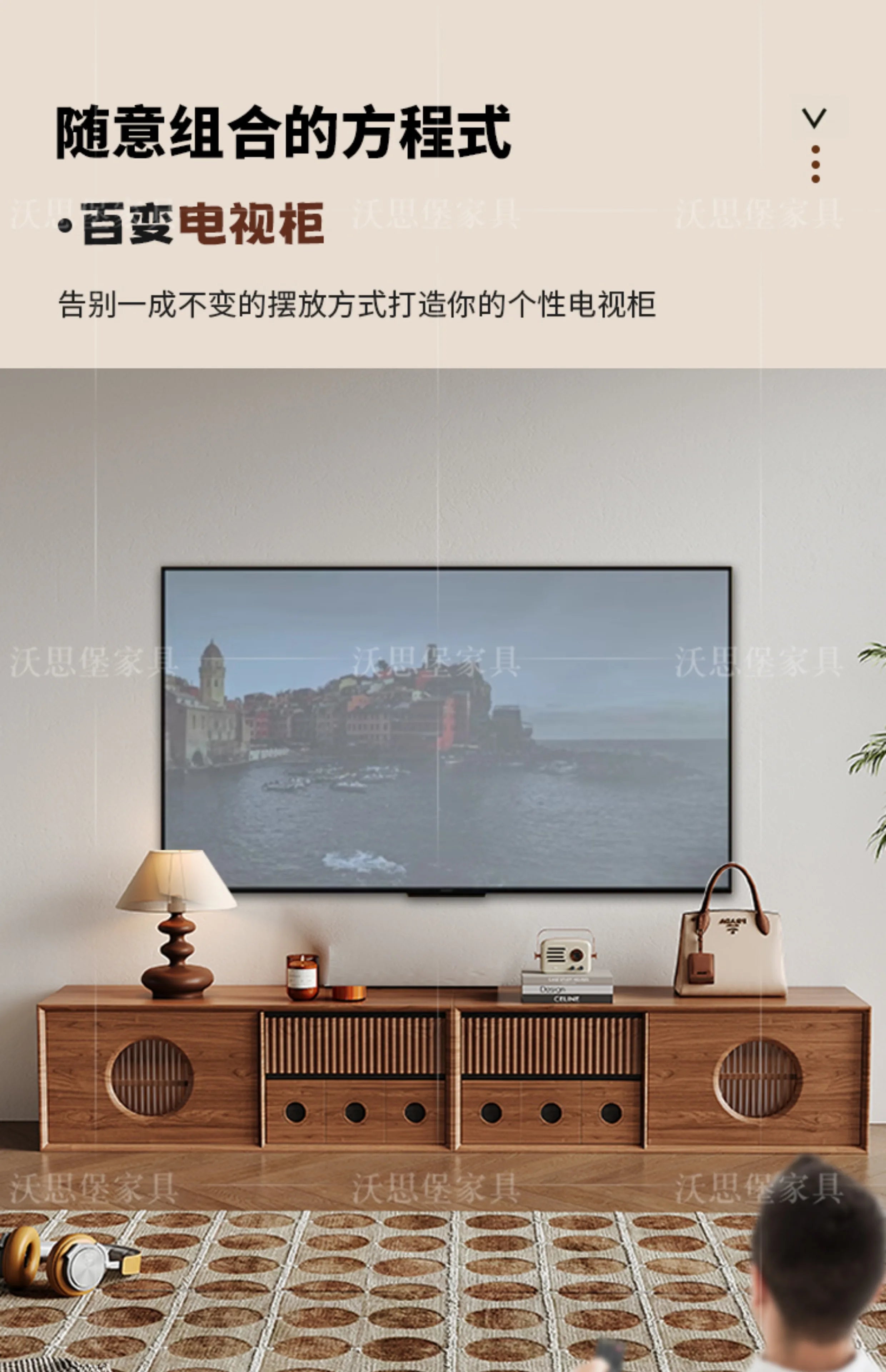 Luxury Wooden Storage Cabinet Tall Modern Design Drawers Display Cabinet Retro Aesthetic Mobili Soggiorno Living Room Furniture
