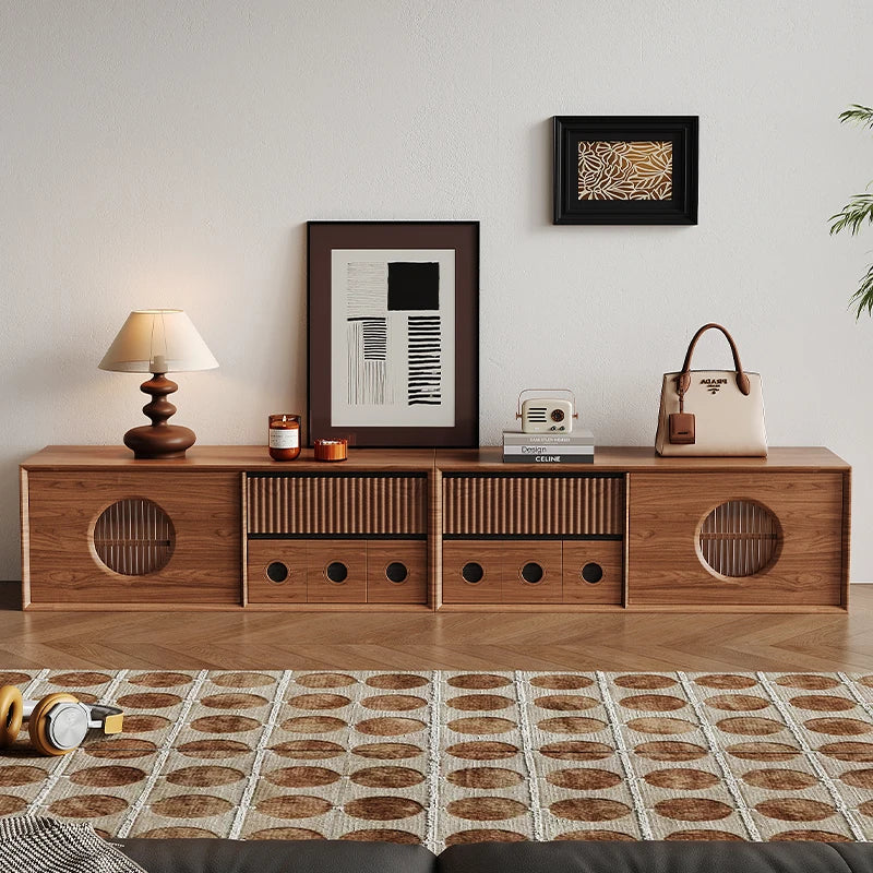 Luxury Wooden Storage Cabinet Tall Modern Design Drawers Display Cabinet Retro Aesthetic Mobili Soggiorno Living Room Furniture