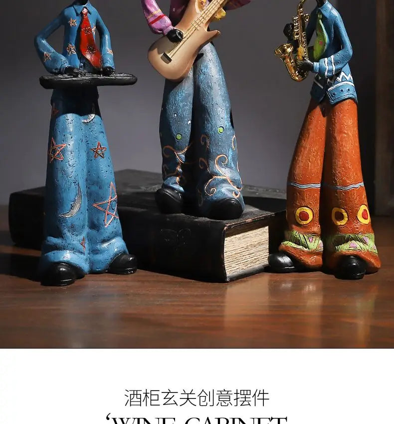 Wine Cabinet Decoration Western The Band Characters Retro Ornaments Niche European Home Living Room Porch Bookcase Furnishing