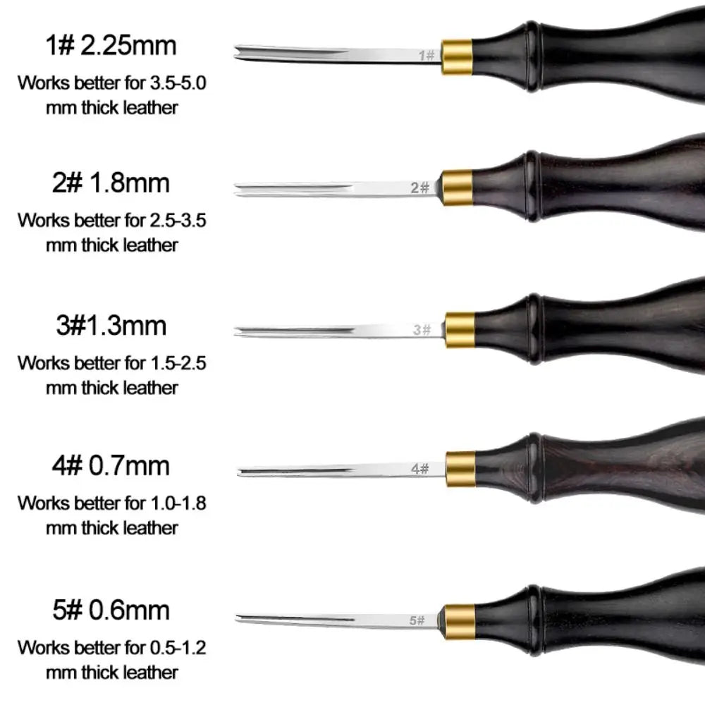 Professional Leather Edge Bevelers Wooden Handle Portable Wide Mouth Skiving Tool Functional Leather Edge Beveler