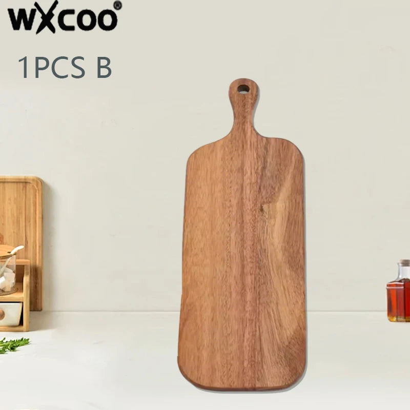 Long-handled Acacia Wood Cutting Board Durable Solid Charcuterie Board for Bread Fruit Cutting Board Household Serving Boards