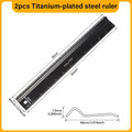 WUTA Leather Cutting Ruler Safety Ruler Titanium Plated Stainless Steel Protective Ruler Metal 30cm 12 inch Non-slip Craft Tools