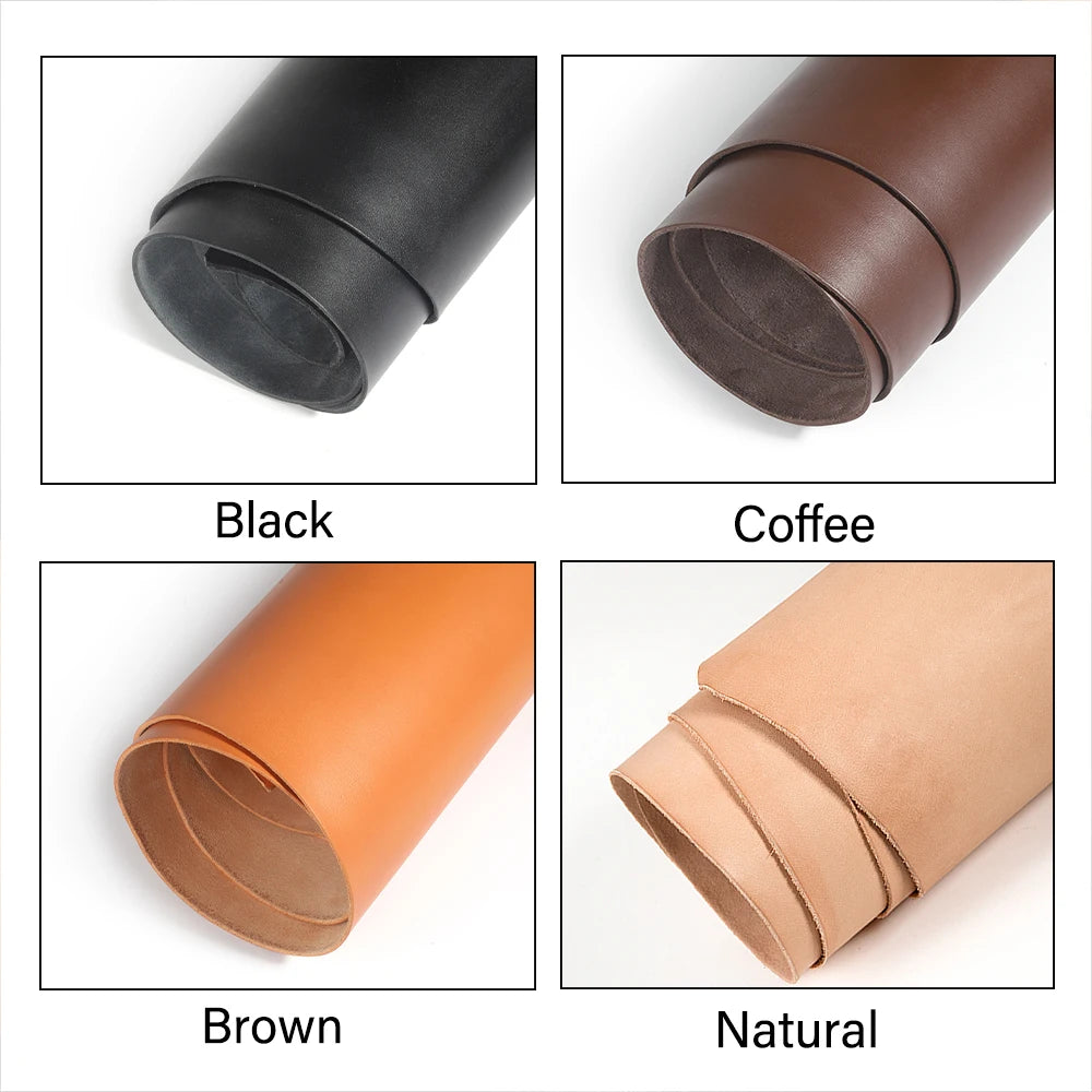 WUTA Italian Vegetable Tanned Cowhide Leather Full Grain Skin Genuine Leather DIY Craft Leather Fabric 1/3/5 Sq.ft Irregular