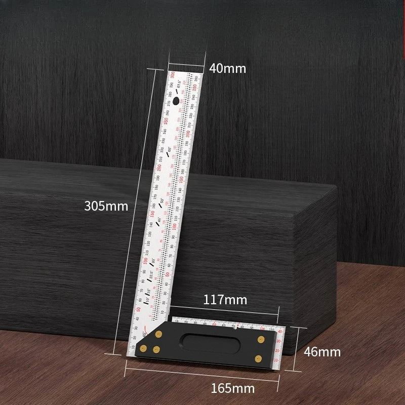 Woodworking Right-angle Marking Ruler Hole Location Multifunctional Stable Angle Marker Durable High Precision Measuring Tools