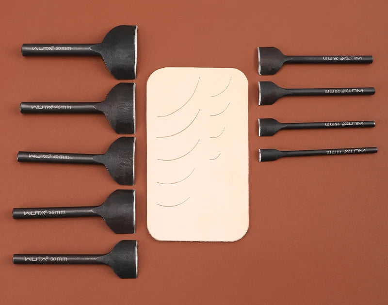 WUTA Basic Series 5-9 Pcs Leather Corner Cutter Set 1/4 Round Punches Leather Edge Cutting Die Strap Belt Wallet DIY Craft Tools