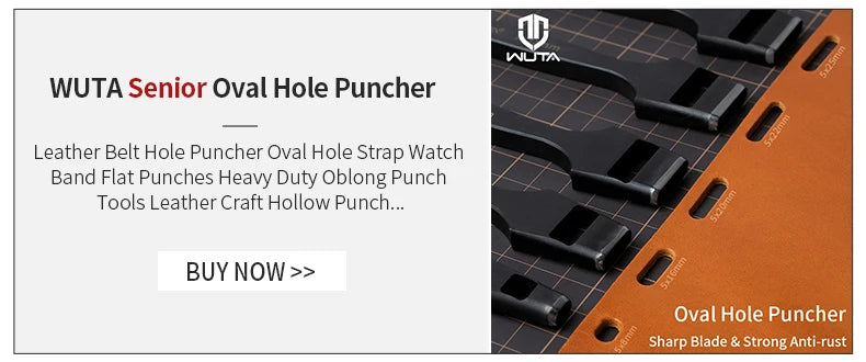 WUTA Basic Series 3-7 Pcs Oblong Leather Punch Tools Set Oval Belt Hole Puncher Watch Band Flat Hollow Punches Diy Craft Tools